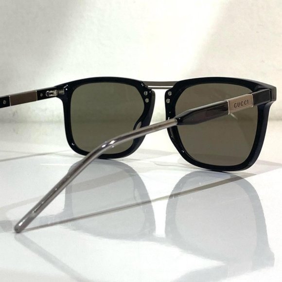 🔥 NEW MEN'S GUCCI BLACK & STEEL SUNGLASSES W/ CASE - Picture 6 of 10